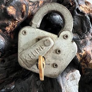 Atchison Topeka Santa Fe ATSF RR Steel Keline Lock Chain + Key Adlake